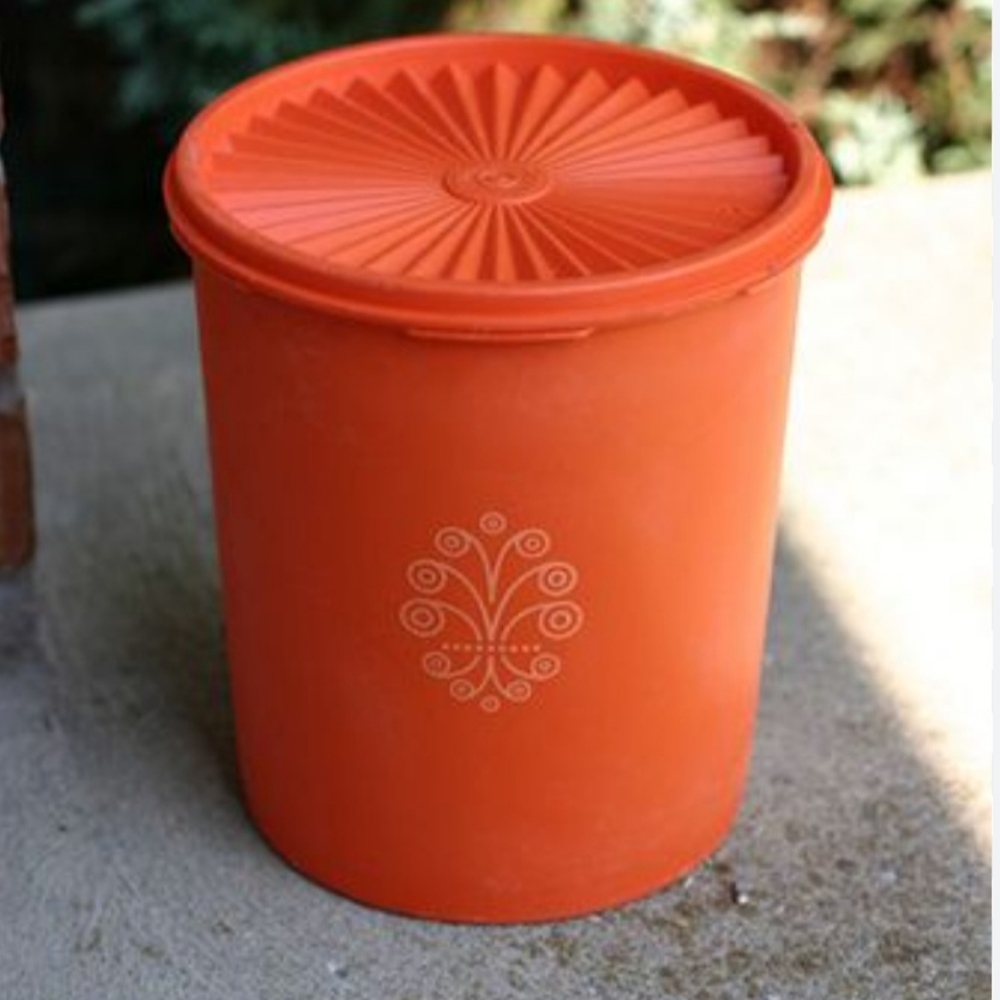 Vintage Orange Tubberware Container